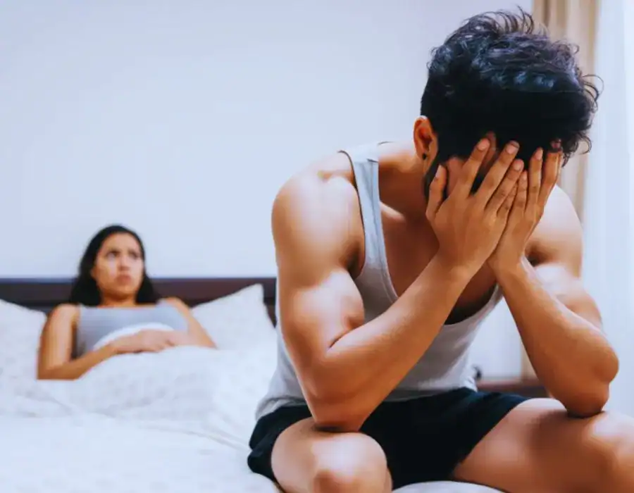 Image of upset man in need of erectile dysfunction treatment Bedford